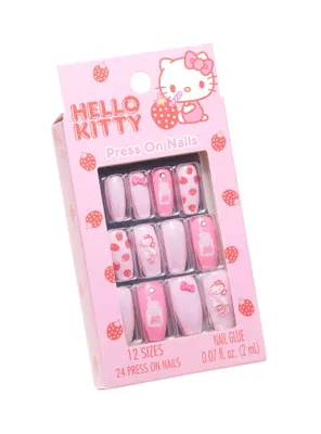 Hello Kitty Strawberry Milk Faux Nail Set