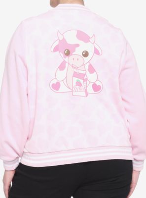 Strawberry Milk Cow Turtleneck Girls Sweater Plus