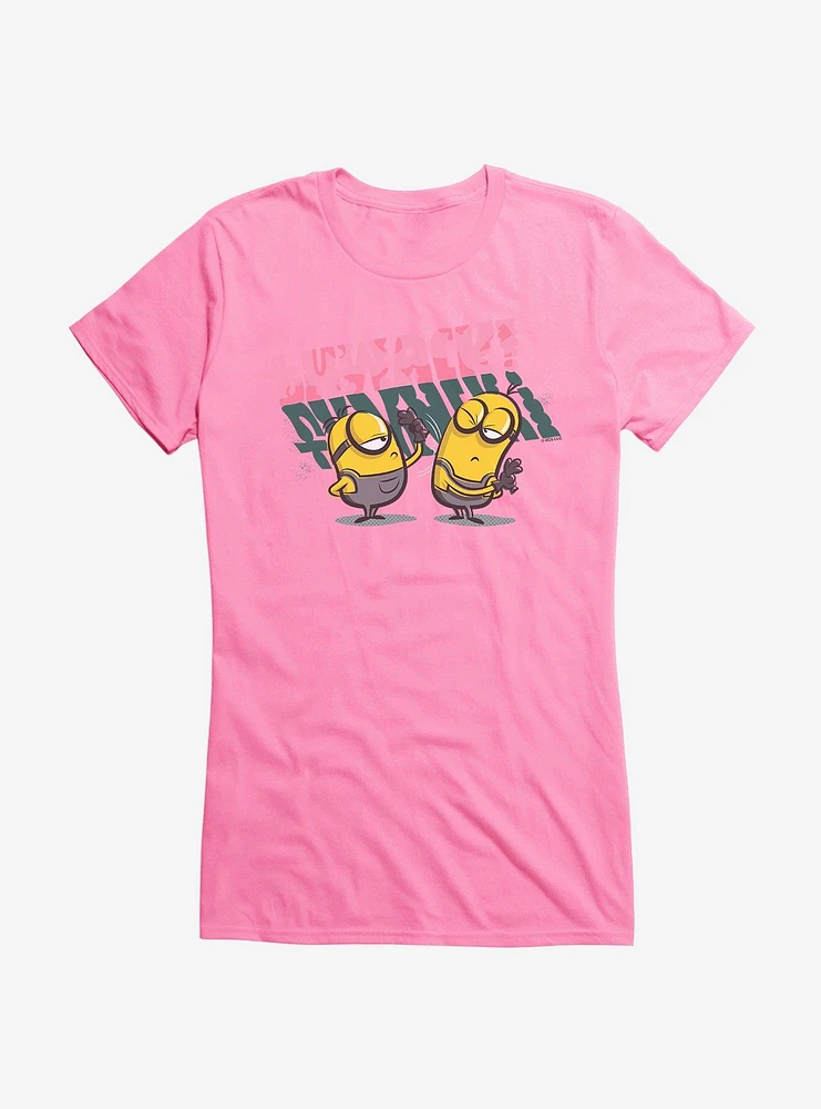 Minions Stuart Thwacks Kevin Girls T-Shirt