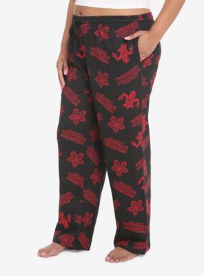 Stranger Things Logo & Demogorgon Pajama Pants Plus