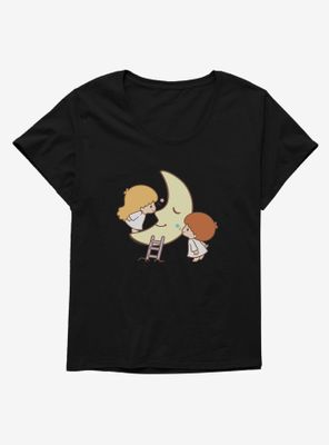 Little Twin Stars Moon Kisses Womens T-Shirt Plus