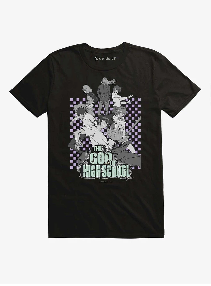 The God of High School Checkered Black T-Shirt