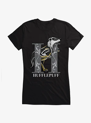 Harry Potter Hufflepuff Classic Geometric Letter Girls T-Shirt