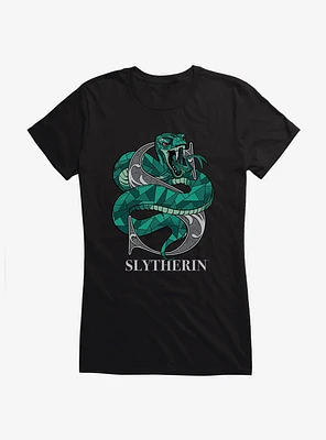 Harry Potter Slytherin Classic Geometric Letter Girls T-Shirt