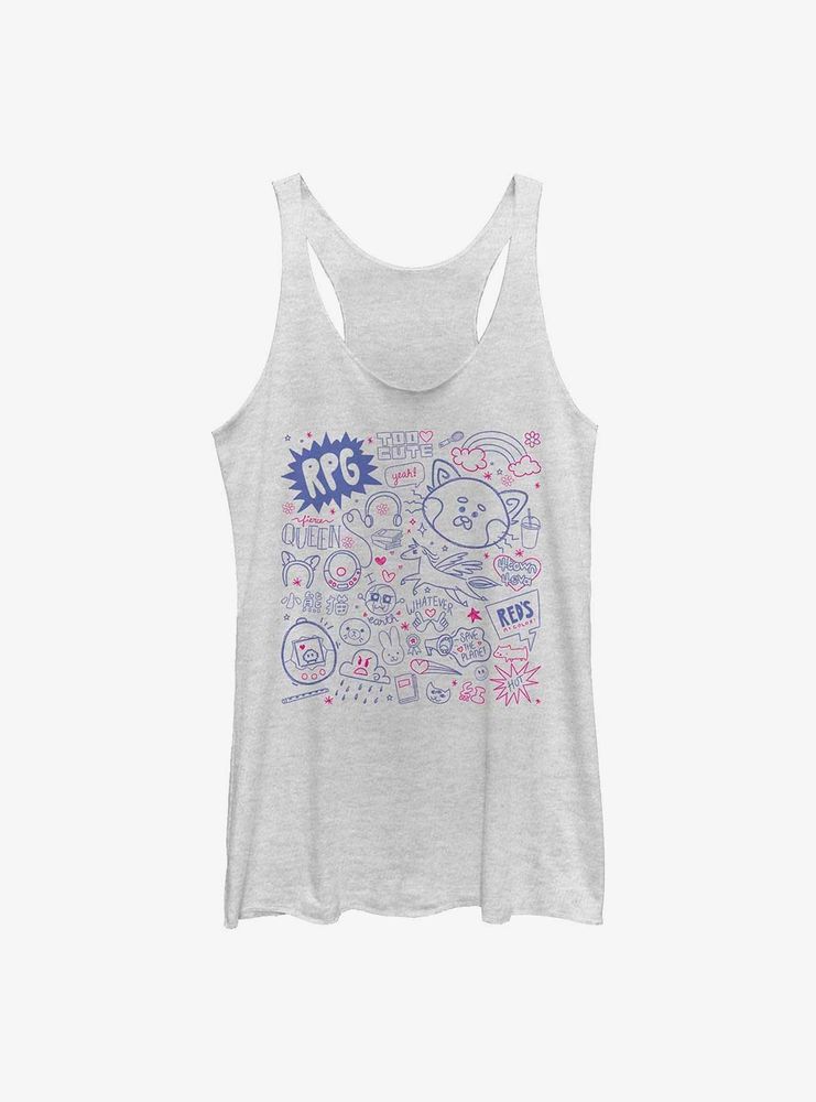 Disney Pixar Turning Red Doodle Womens Tank Top