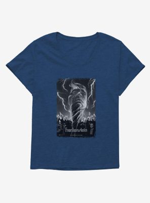 Universal Monsters Frankenstein Black & White Lightning Womens T-Shirt Plus