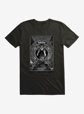 Universal Monsters Frankenstein Black & White Poster T-Shirt