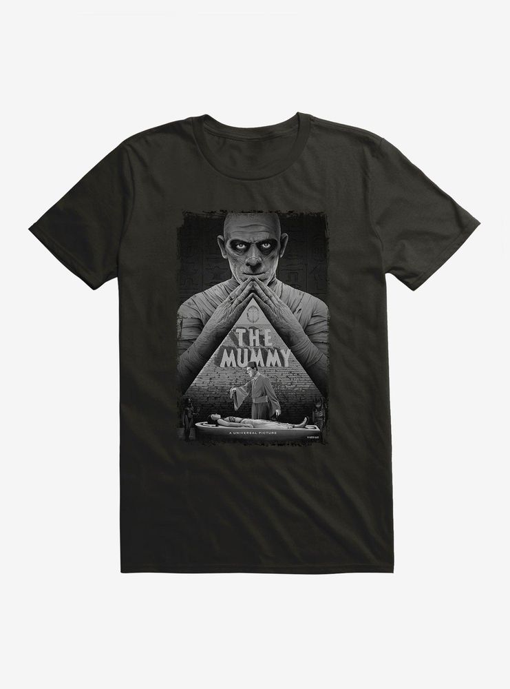 Universal Monsters The Mummy Black & White Poster T-Shirt