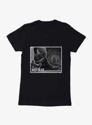 Universal Monsters The Wolf Man Black And White Movie Poster Womens T-Shirt