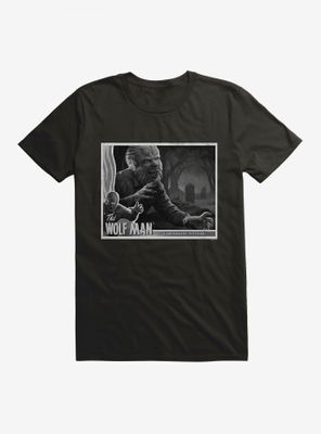 Universal Monsters The Wolf Man Black And White Movie Poster T-Shirt