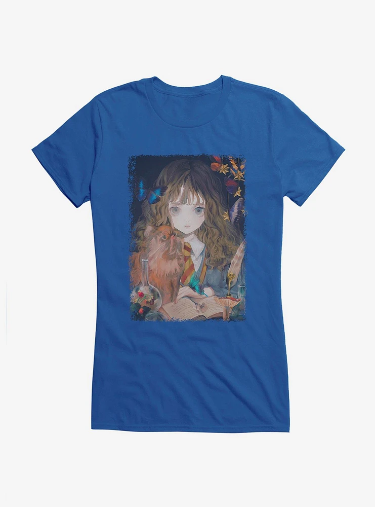Harry Potter Hermione and Crookshanks Fantasy Style Girls T-Shirt