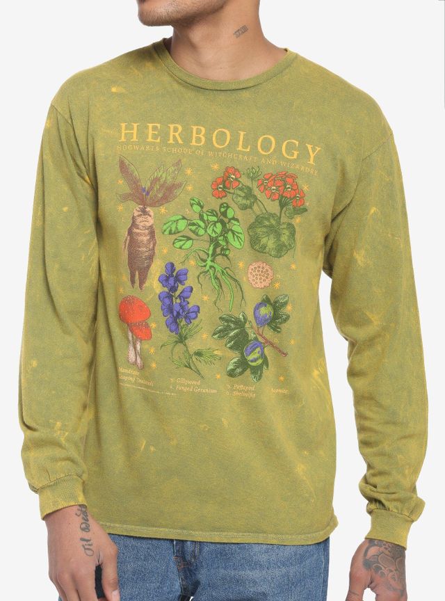 Men's Harry Potter Hogwarts Herbology Long Sleeve Shirt Black 2X Large