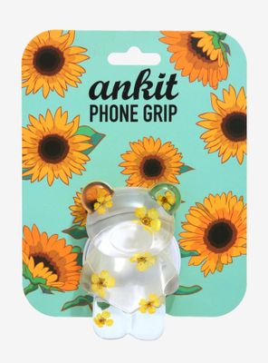Dried Flower Acrylic Bear Phone Grip