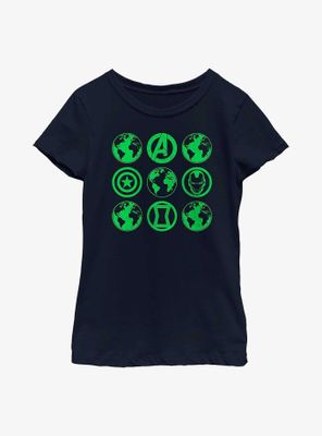 Marvel Avengers Green Globes Youth Girls T-Shirt