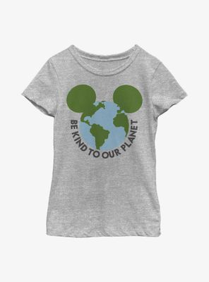 Disney Mickey Mouse Be Kind To Our Planet Ears Youth Girls T-Shirt