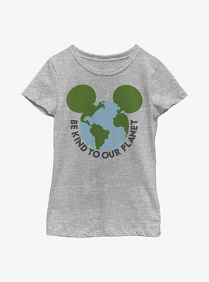 Disney Mickey Mouse Be Kind To Our Planet Ears Youth Girls T-Shirt