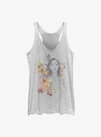 Disney Pocahontas Floral Sketch Womens Tank Top