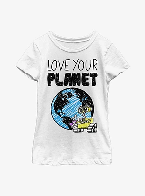 Disney Pixar WALL-E Love Your Planet Youth Girls T-Shirt