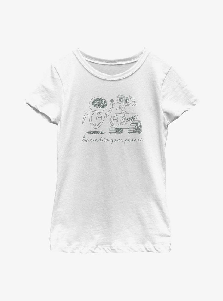 Disney Pixar WALL-E & EVE Kind Planet Youth Girls T-Shirt