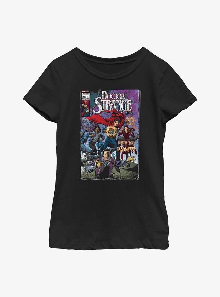 Marvel Doctor Strange The Multiverse Of Madness Comic Cover Youth Girls T-Shirt