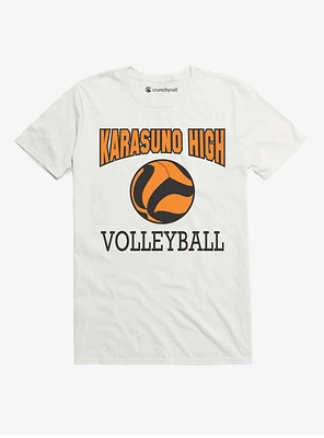Haikyuu!! Karasuno Volleyball Print White T-Shirt