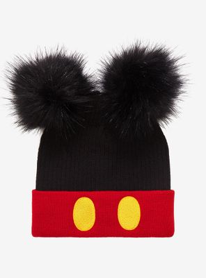 Disney Mickey Mouse Pom Eared Cuff Beanie - BoxLunch Exclusive