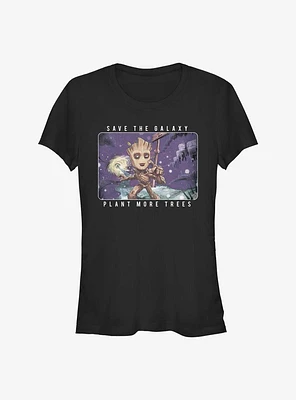 Marvel Guardians of the Galaxy Earth Day Groot Plant Trees Girls T-Shirt