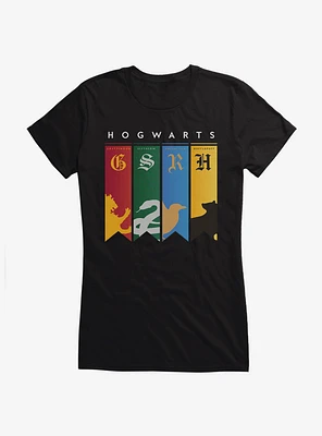 Harry Potter Hogwarts School House Banners Girls T-Shirt