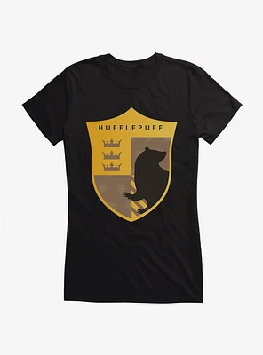 Harry Potter Hufflepuff Triple Crown Crest Girls T-Shirt