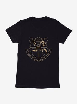 Harry Potter Golden Magic Hogwarts Emblem Womens T-Shirt