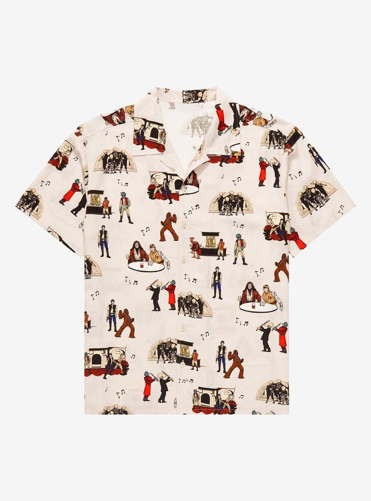 Star Wars Mos Eisley Cantina Allover Print Woven Button Up - BoxLunch Exclusive