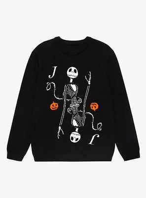 Disney The Nightmare Before Christmas Jack Playing Card Crewneck - BoxLunch Exclusive