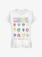 Marvel Avengers Faces Since 1939 Girls T-Shirt