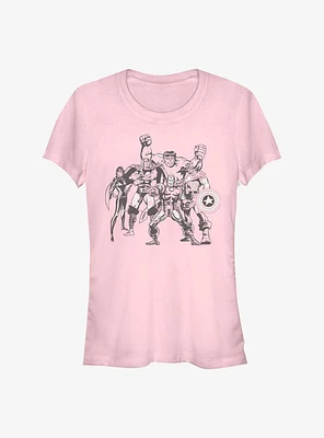 Marvel Avengers Retro Group Girls T-Shirt