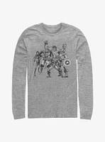 Marvel Avengers Retro Group Long-Sleeve T-Shirt