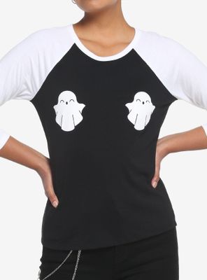 Smiling Ghost Girls Raglan T-Shirt