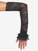 Black Lace Ruffle Gloves