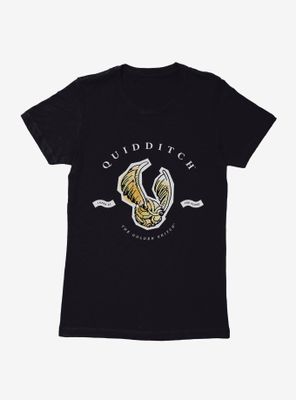 Harry Potter Watercolor Quidditch Golden Snitch Womens T-Shirt