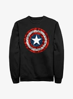 Marvel Captain America Comic Book Shield Overlay Sweatshirt