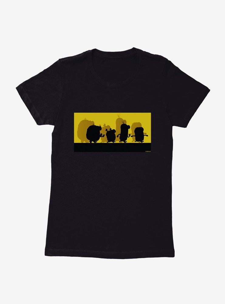 Minions Group Silhouette Womens T-Shirt