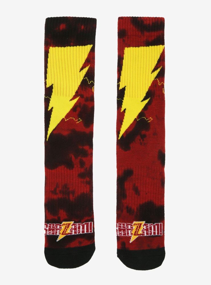 DC Comics Shazam! Red Tie-Dye Crew Socks