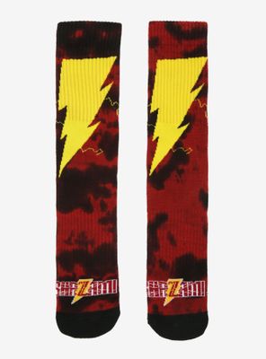 DC Comics Shazam! Red Tie-Dye Crew Socks