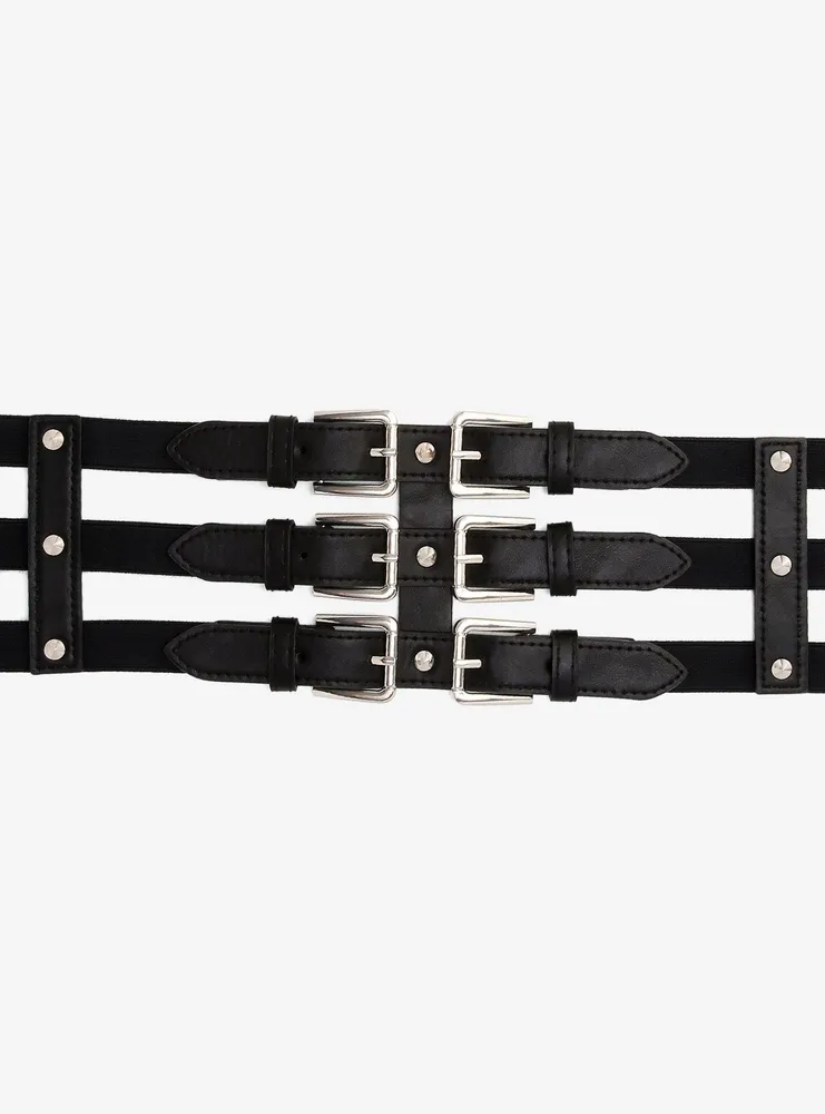 ASOS Wide Waist Cincher Buckle Belt in Black