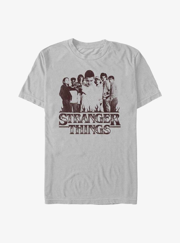 Stranger Things Group Sepia T-Shirt