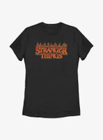 Stranger Things Flaming Logo Womens T-Shirt