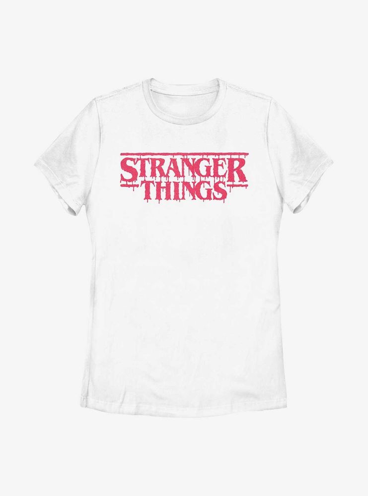 Stranger Things Halftone Drip Logo Womens T-Shirt