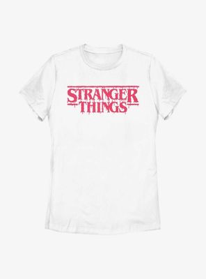 Stranger Things Halftone Drip Logo Womens T-Shirt