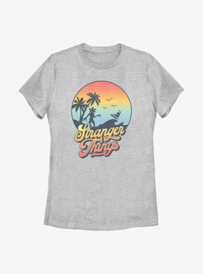 Stranger Things Retro Sun Womens T-Shirt