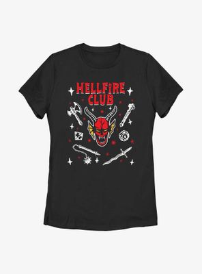 Stranger Things Textbook Hellfire Club Womens T-Shirt