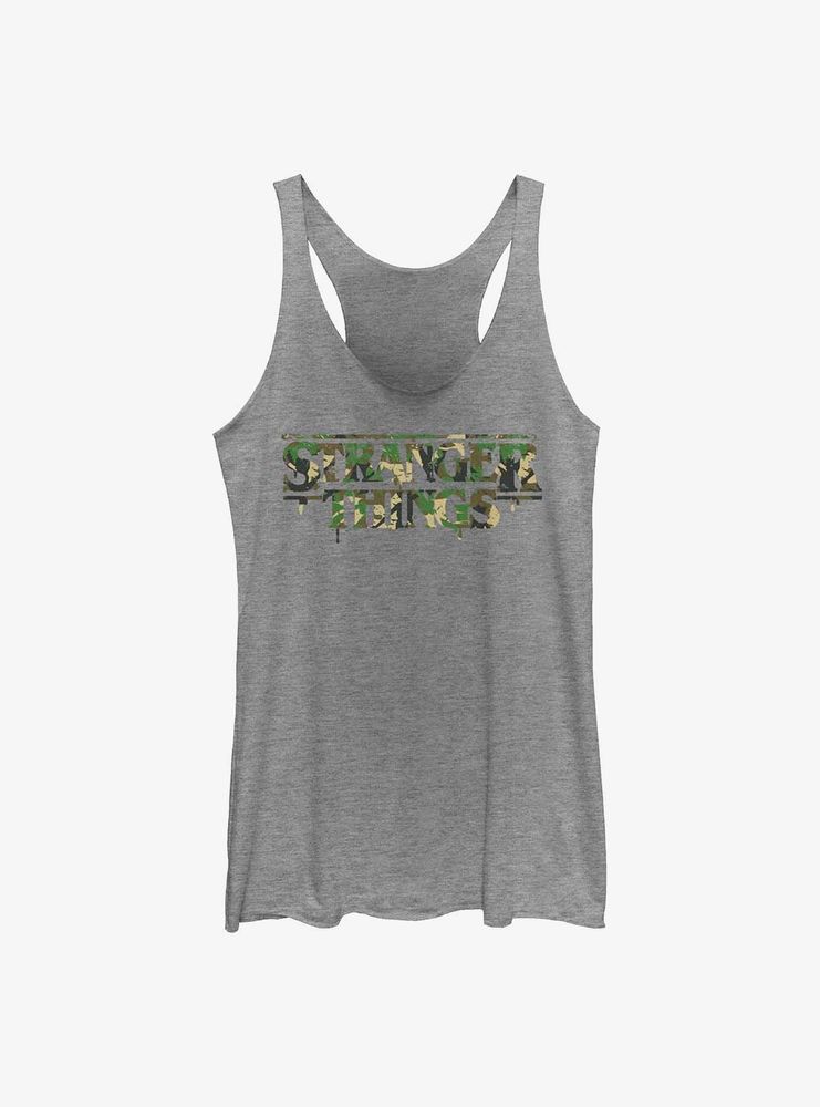 Stranger Things Camo Logo Womens Tank Top